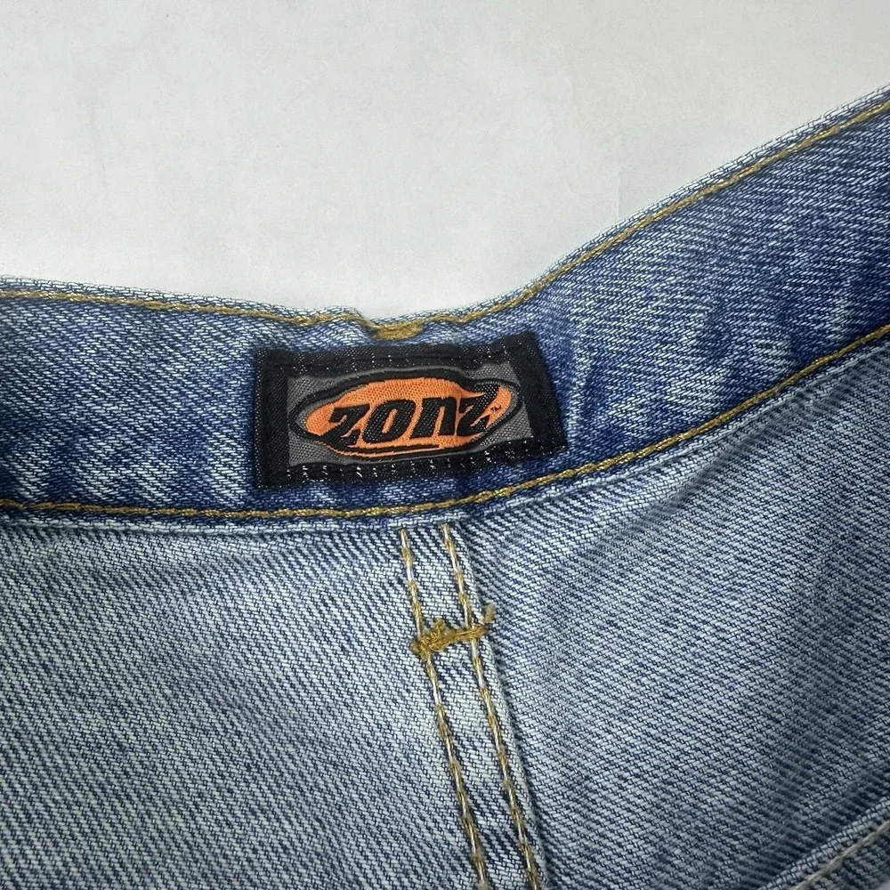 Zonz Wide Leg Skate Jeans Mens 25 Blue Vintage 90s Baggy High Rise Denim